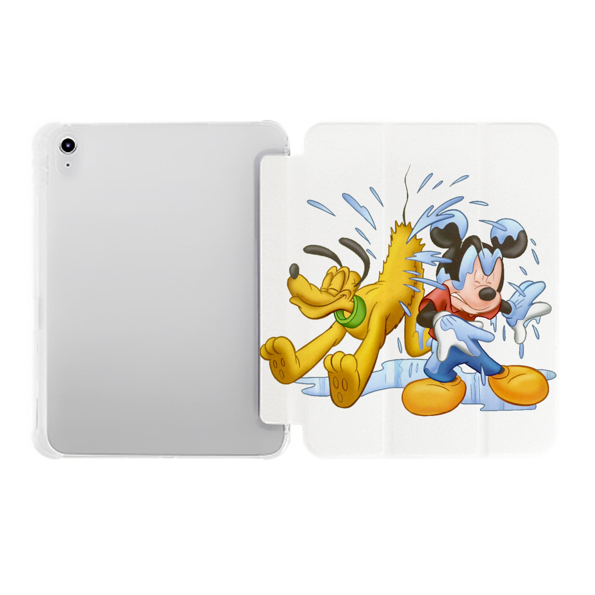 （画像用） ミッキーマウス Mickey Mouse IPad ケース ペン収納付き 三つ折りスタンド PUレザー×シリコン 対応機種9.5/10.5/10.9インチ